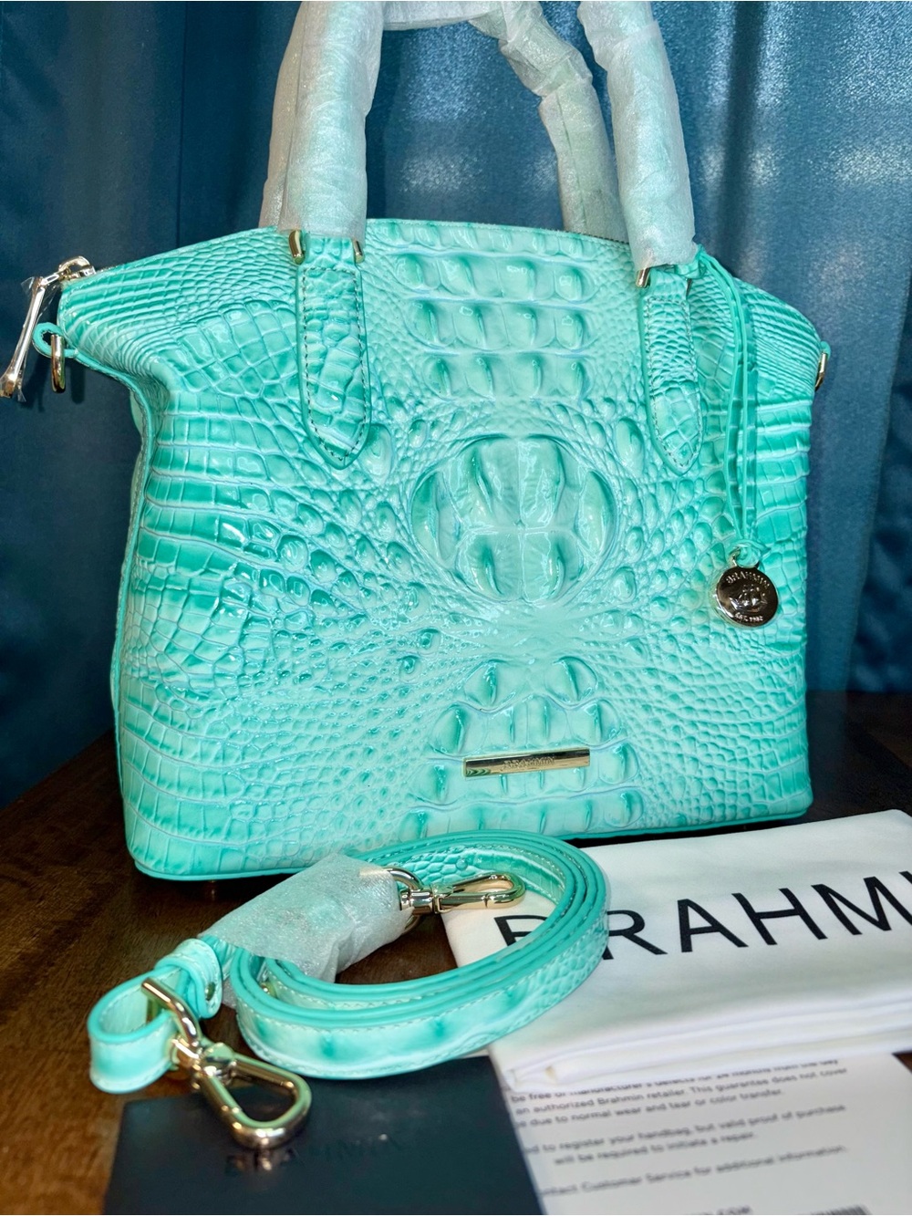 Brahmin NWT Duxbury - Jadeite - *Exclusive Design* - FRONT EYE - Cool Mint